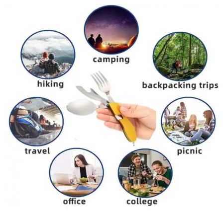 Туристический столовый прибор L54 / M-261 / Зеленый