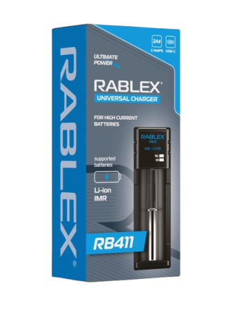 Зарядное устройство Rablex RB411 1x18650 и др./ от USB / для высокотоковых аккум Зарядное устройство Rablex RB411 1x18650 и др./ от USB / для высокотоковых аккум