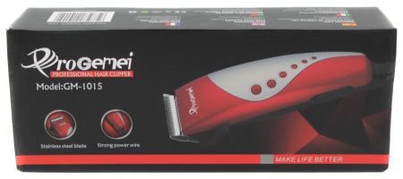 Машинка для стрижки ProGemei GM-1015, 4 насадки для стрижки и ножницы.