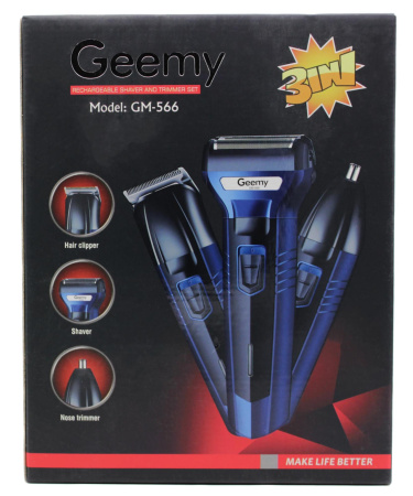 Система Geemy 3в1 (бритва, машинка, триммер) GM-566