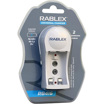 Зарядное устройство Rablex RB416, 2 × AA/AAA (R3/R6), 1.2V + 1 × Крона 9V