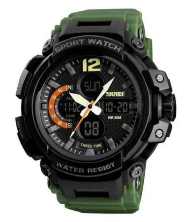 Часы наручные SKMEI 1343AG, ARMY GREEN, 9744