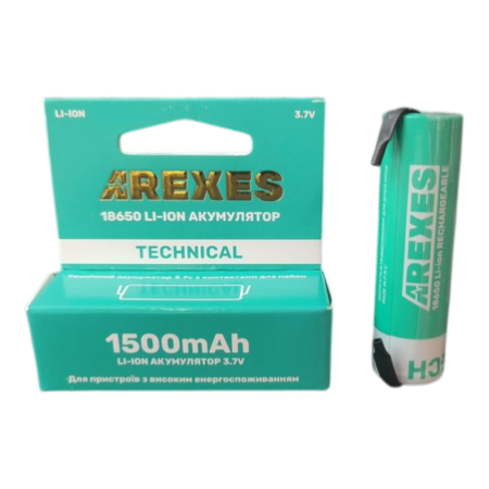 Аккумулятор Arexes Li-ion 18650 3.7v 1500mah с контактами для пайки
