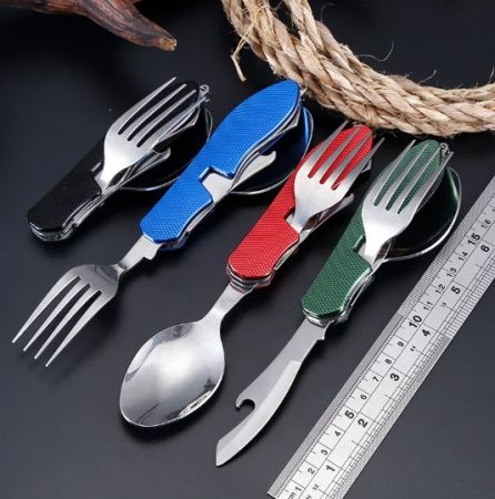 Туристический столовый прибор L54 / M-261 / Зеленый