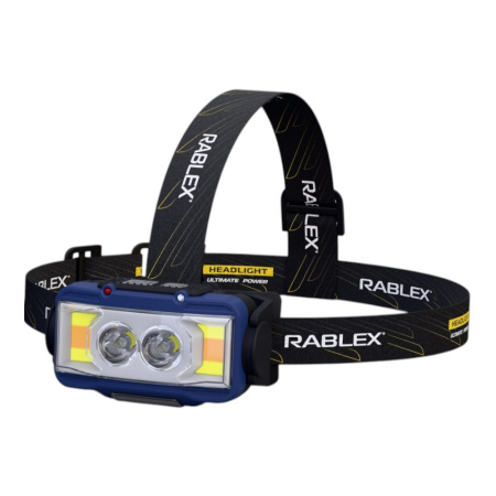 Налобный фонарь Rablex RB980, жёлтый+белый+красный, 3хT6+4хCOB, Sensor, аккум, Type-C