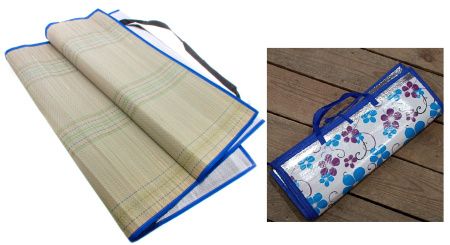 Коврик-сумка бамбуково-фольгированный пляжный 150*165см/ цветы