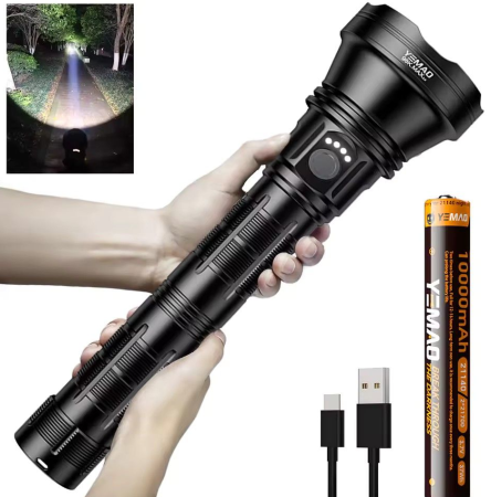 Ручной фонарь YEMAO YM-98K2.0, 2840LM, TG LED, Zoom, 1x21140 аккум, TYPE-C 