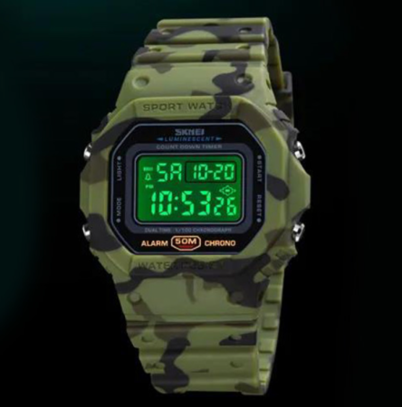 Часы наручные SKMEI 1628CMGN, CAMO GREEN, 10258