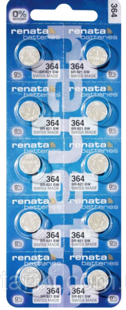 Батарейки-Таблетки Renata 364 / SR621/ 10шт. на блистере Батарейки-Таблетки Renata 364 / SR621/ 10шт. на блистере