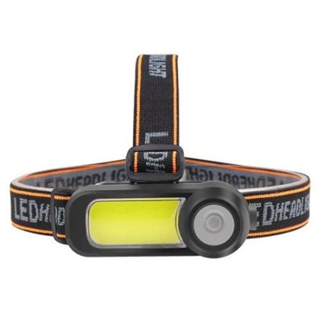 Налобный фонарь WH-1707, встроен. акум., LED+COB, MicroUSB