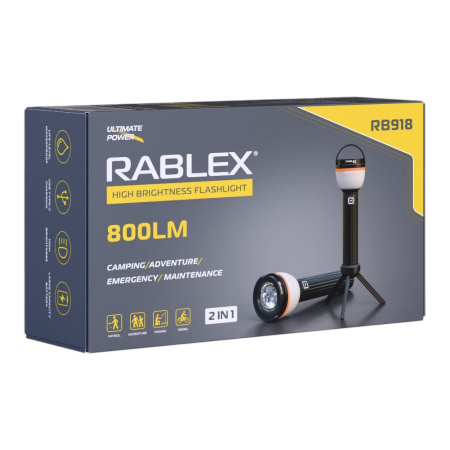 Ручной фонарь Rablex RB918, 2 Фонаря, Type-C, 800LM, водонепроницаемый,