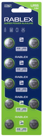 Батарейки-Таблетки Rablex LR55, AG8, New Design
