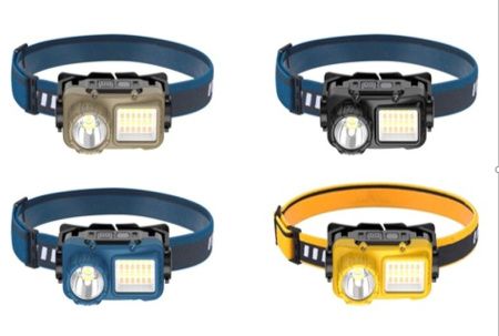Налобный фонарь Rablex RB953, жёлтый+белый+красный, T6+24хCOB+2хRED LED, Sensor, аккум, Type-C