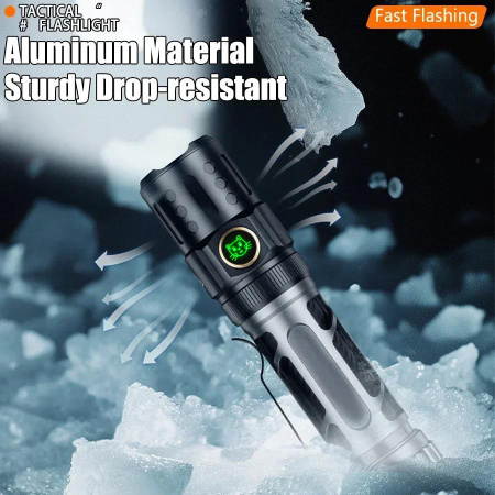 Ручной фонарь YEMAO YM-А6, 2200LM, P80 LED, Zoom, 1x18650 аккум, TYPE-C 