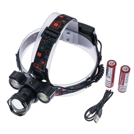 Налобный фонарь Bailong BL-001, T6+Cob, zoom, аккумулятор