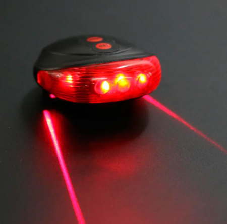 Велосипедный задний фонарь мигалка на батарейках BL-118 BIKE LIGHT+LASER / 2064