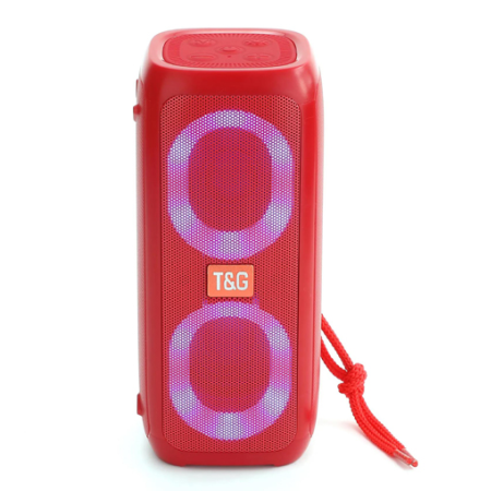 Портативная Bluetooth-колонка TG333 с RGB-подсветкой, Speakerphone и FM-радио, красная