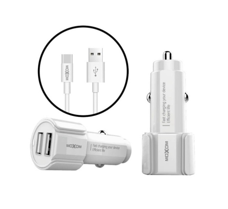 Автомобильное зарядное устройство USB x 2 MOXOM KC-15 Type-C