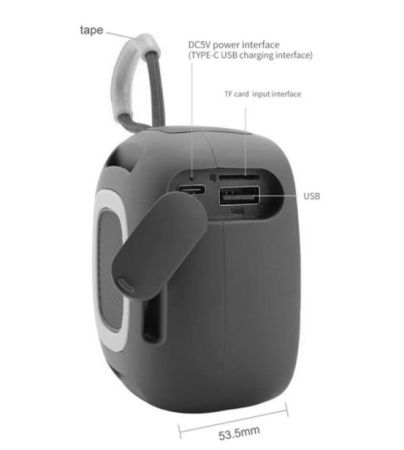 Портативная беспроводная колонка TG659, Bluetooth, Black Портативная беспроводная колонка TG659, Bluetooth, Black