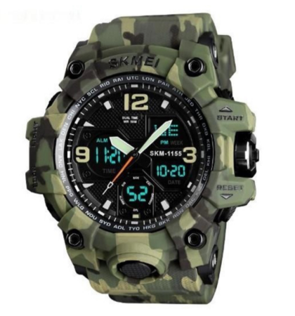 Часы наручные SKMEI 1155BCMGN, GREEN CAMO, 9733