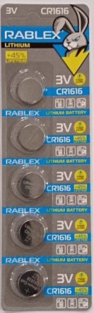 Батарейки-Таблетки Rablex CR1616/3V блистер 5шт.