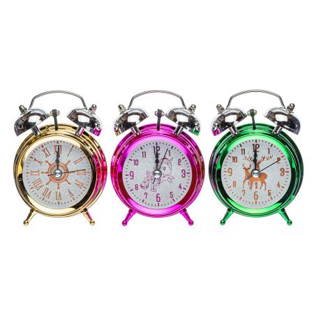 Часы Будильник колокольчик 1805 "5 цветов" 10*7*5