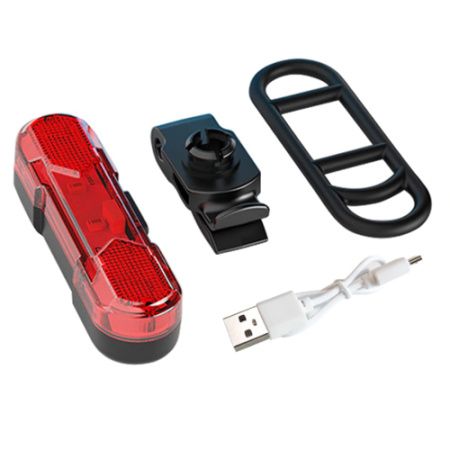 Велосипедный задний фонарь мигалка аккумуляторная 8821-5COB, аккум., ЗУ micro USB