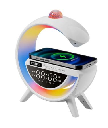 Настольная смарт лампа-ночник G-Smart GBT с беспроводной зарядкой и Bluetooth-колонкой 9386 Настольная смарт лампа-ночник G-Smart GBT с беспроводной зарядкой и Bluetooth-колонкой 9386