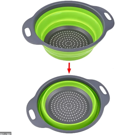 Складной силиконовый дуршлаг COLLAPSIBLE FILTER BASKETS 19см малый