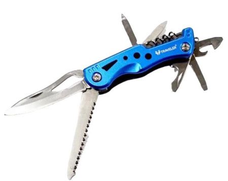 Мультитул швейцарский нож, фонарик Traveler Е-65