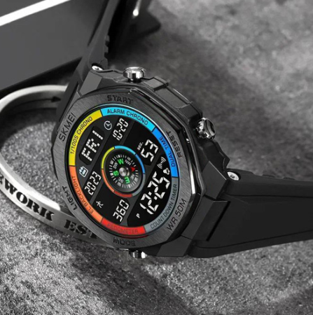 Часы наручные SKMEI 2209CKBK, COLORFUL/BLACK, Compass, Pedometer, 10351