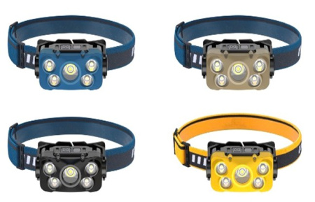 Налобный фонарь Rablex RB960, жёлтый+белый+красный, 5хCOB, Sensor, аккум, Type-C