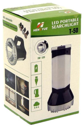 Ручной фонарь HENYUE T-50, Акк., Боковая подсветка
