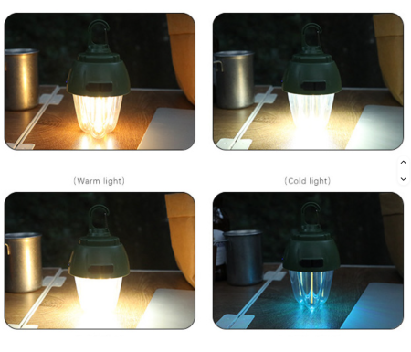 Фонарь для кемпинга LED-5, HK-899, (RGB) RGB/COB, аккумулятор, ЗУ Type-C, крюк