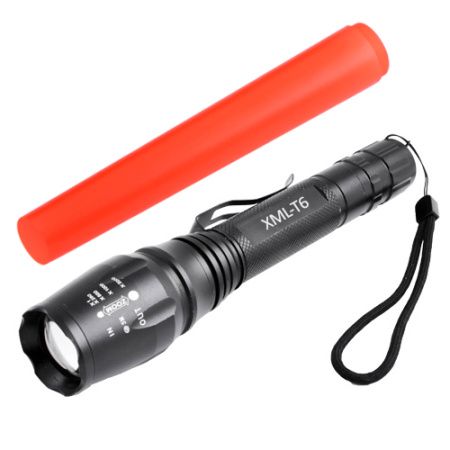 Ручной фонарь Police 8668-T6, ЗУ 220V, 2x18650, zoom, красный диффузор