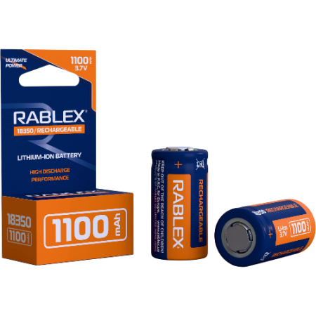Аккумулятор Rablex 18350, 1100mAh Li-ION 3.7v 