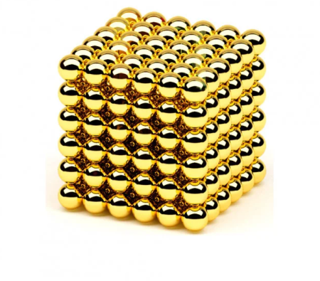 Игрушка-конструктор головоломка Неокуб Neocube 216 магнитных (Золотой)
