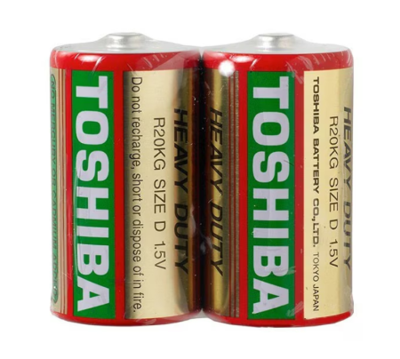 Батарейка Toshiba R20, DUTY HEAVY, красная