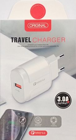 Сетевое зарядное устройство USB x 1 Fast 3.0A Original Travel / Model: 13-3 Сетевое зарядное устройство USB x 1 Fast 3.0A Original Travel / Model: 13-3
