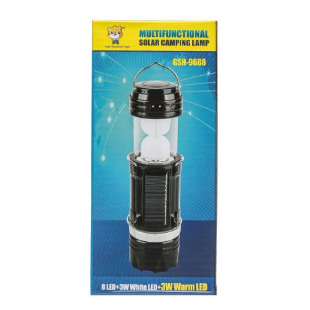 Фонарь для кемпинга GSH-9688, аккумулятор, солнечная батарея