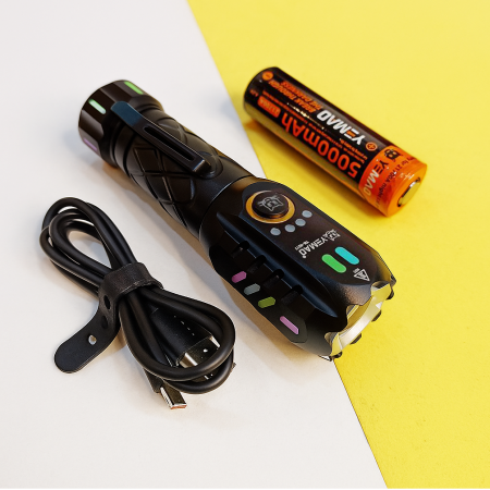 Ручной фонарь YEMAO YM-G217, 2000LM, P80 LED, 1x21700 аккум, TYPE-C 