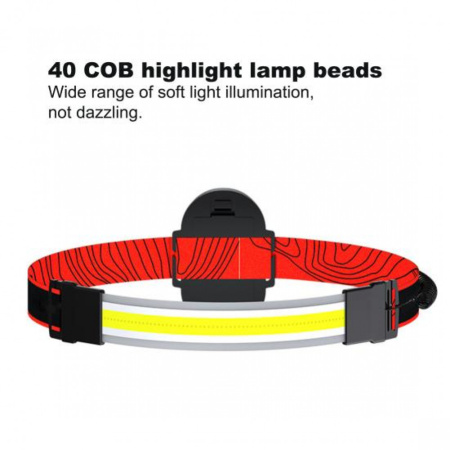 Налобный фонарь WD164, PL-04, 3хAAA, COB, диодная лента