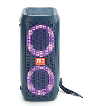 Портативна Bluetooth-колонка TG333 з RGB-підсвічуванням, функцією Speakerphone та FM-радіо, синя