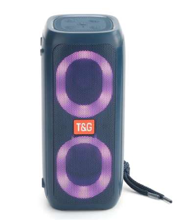Портативная беспроводная колонка TG333 с RGB ПОДСВЕТКОЙ, speakerphone, радио, blue 