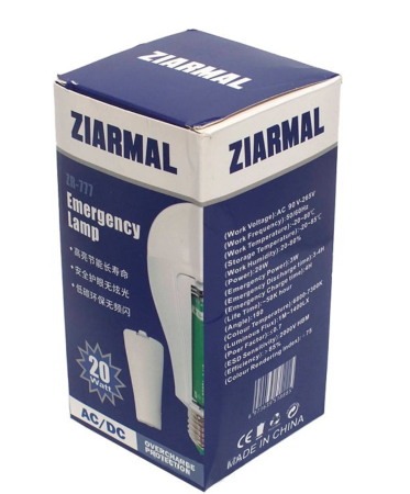 Фонарь для кемпинга ZIARMAL ZR-777, 20W, Е27, с крючком, аккумулятор 2х18650 