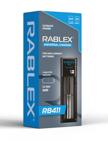 Зарядное устройство Rablex RB411 1x18650 и др./ от USB / для высокотоковых аккум Зарядное устройство Rablex RB411 1x18650 и др./ от USB / для высокотоковых аккум