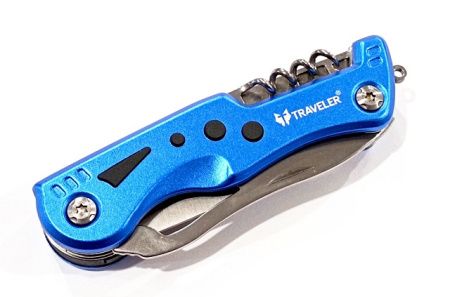 Мультитул швейцарский нож, фонарик Traveler Е-65