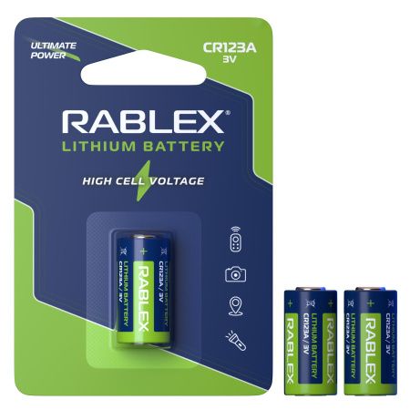 Батарейка Rablex CR123A, 3V 1шт. на блистере