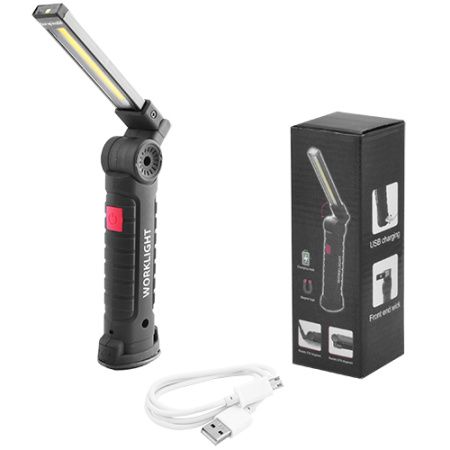 Фонарь для кемпинга W52-SMD+COB, Белый, Красный, micro USB, встроенный аккум., поворот 180º, магнит