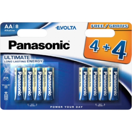 Батарейка Panasonic Evolta Ultimate LR6, AA, Alkaline, 8 штук